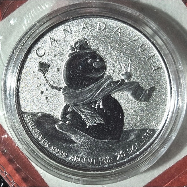 2014 $20 for $20 Snowman - 99.9% Fine Silver Coin - #2