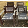 Image 3 : Four Wooden Fire Pit Chairs w/ Small Wood Table