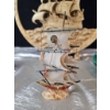 Image 7 : Decorative Nautical Lot with Resin Ship Plaque, Model Sailboat, Stein, and Coffee Mugs