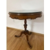 Image 2 : Round Wooden Pedestal Table with Glass Top
