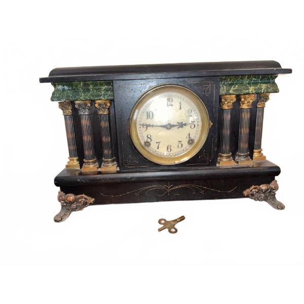 Sessions Mantel Clock with Key and Columns