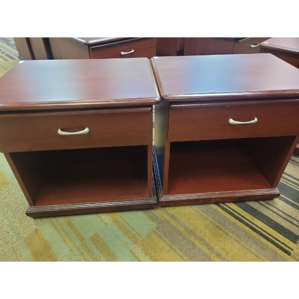 Wooden Side Tables/ Nightstands with Single Drawer and Open Shelf