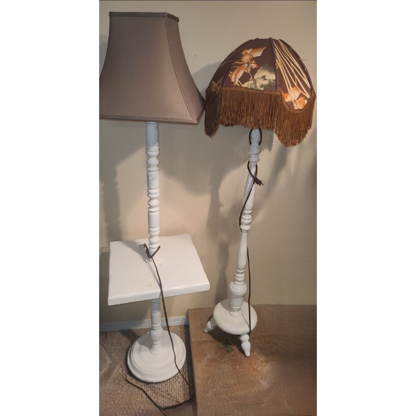 Painted Wooden Spindle Lamps 54 T and 59 T 