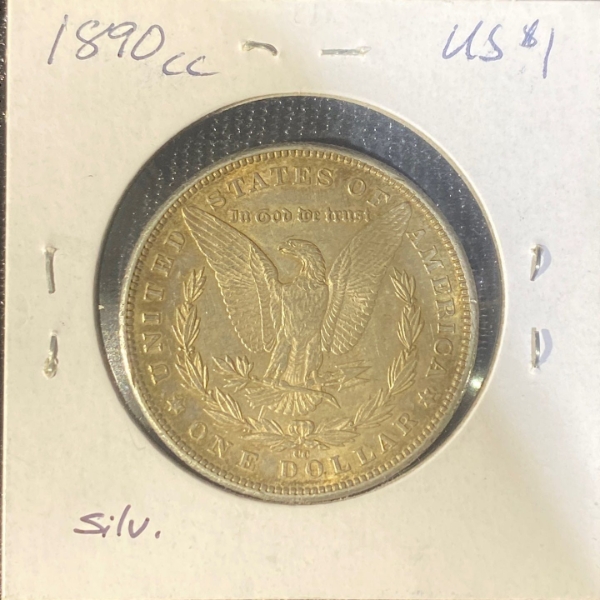1890 CC American Dollar 90% Silver 26.73 Grams 
