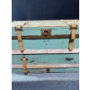 Image 2 : Turquoise Wooden Chest Length: 36 1/2" Width: 19" Height: 20 3/4" 