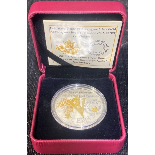 2015 5-Cent Legacy of the V-Nickel Fine Silver Coin 31.83 Grams