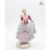 Image 2 :  Vintage Royal Dux Porcelain Figurine Depicting An 18th-Century Lady Holding A Fan 8''INCHES HEIGHT.