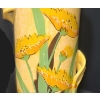 Image 8 : Soapstone Carved Face 2.5 W, 5 D, 7 T and Yellow Vase w/ Painted Flowers 4" Base, 10 T 
