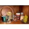 Image 1 : Clear Glass Collectible Cat & Fish w/ Vintagle Collectibles & Candles
