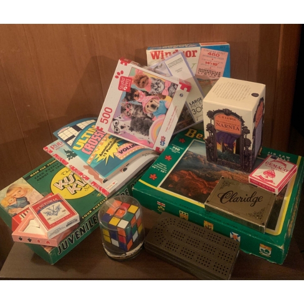 Vintage Game Night - Puzzles Cribbage Cards Coloring Books & More