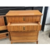 Image 4 : Mid-century Wooden Bedroom Furniture Set - Headboard and Dresser