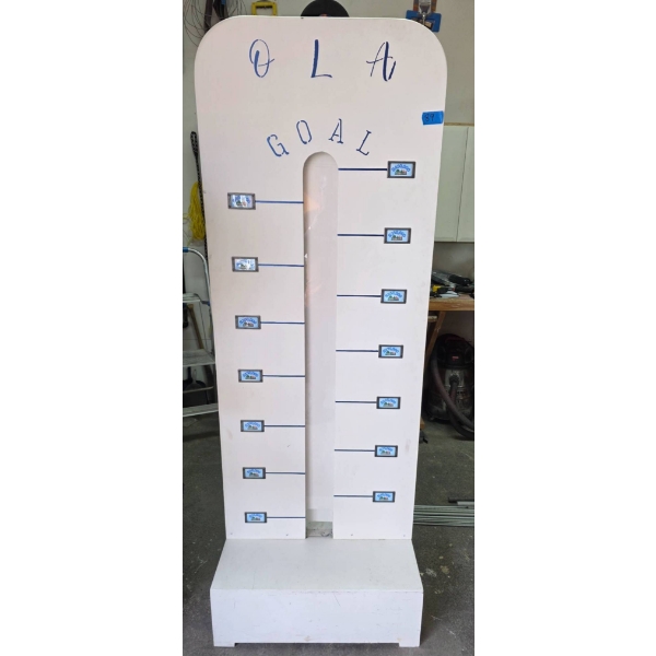 White Fundraising Thermometer with Goal Markers