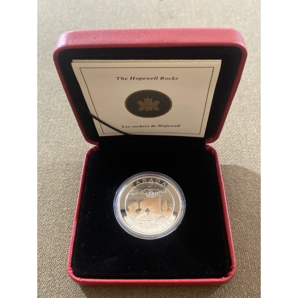 2004 Canada $20 Hopewell Rocks Fine Silver Coin, 99.99% Pure