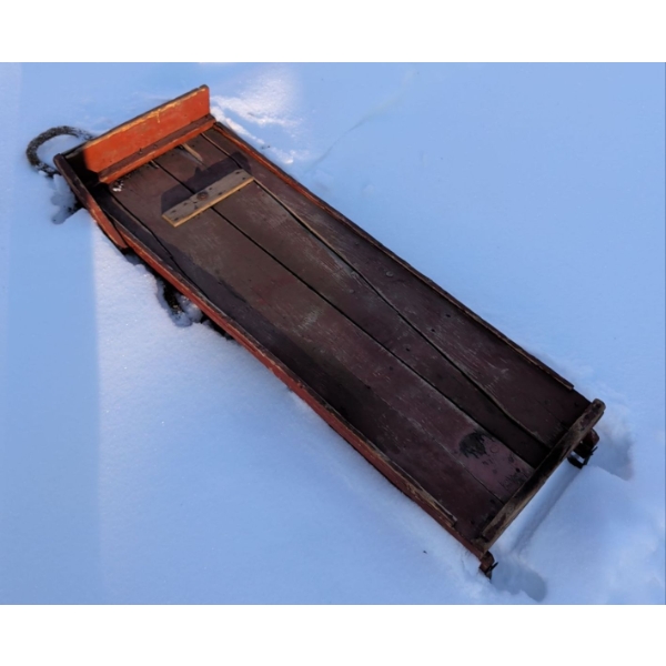Vintage Rosebud Style Wooden Sled 47"Long