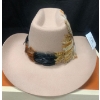 Image 3 : Men's Biltmore Beige Cowboy Hat w Feather Band w Box. Sz 7 1/4 (58).  Great Condition
