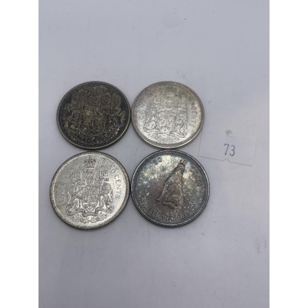 Pre 1967 Canadian Half Dollars 46.8g 80%