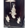 Image 5 : Japanese Black Lacquer Wood Panels w/ Abalone & Mother Of Pearl Embellishments 
