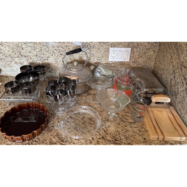 Kitchenware Collection - Glasses, Trays, Vintage Grilled Cheese Maker, and More 