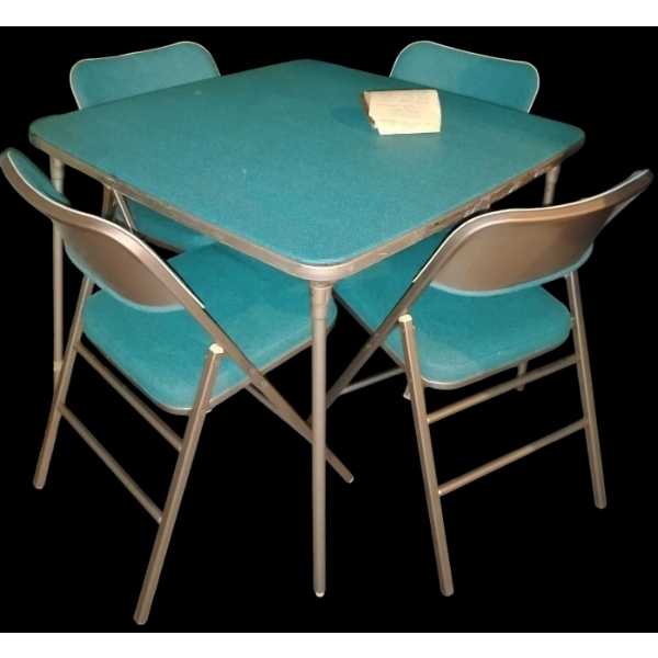 Lucky Duck Mid Century Card Table 32x38 w/ Seating For Four