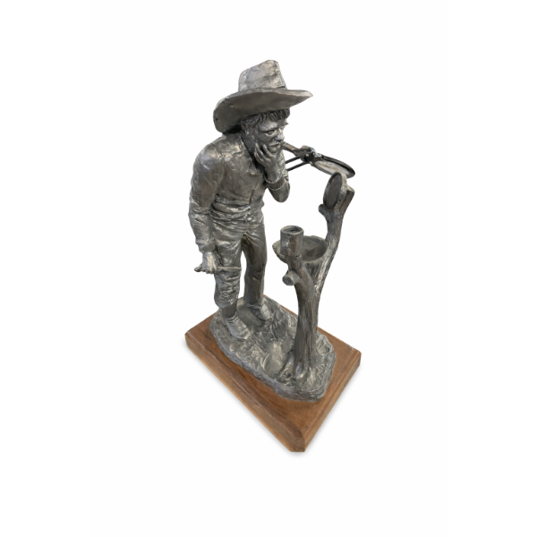 VTG 1985 MICHAEL RICKER JOHNNY LEE PEWTER FIGURINE COWBOY SHAVING /1350