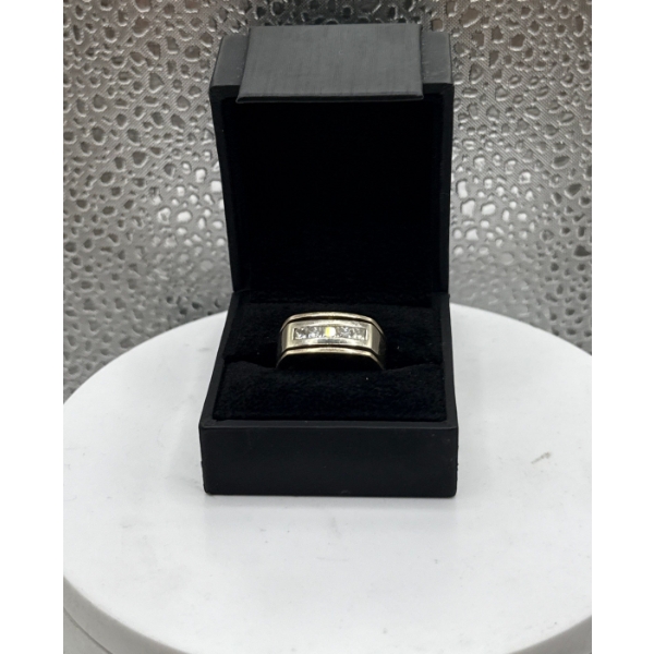 Square Cut Diamond 10K White Gold Ring 7.25g