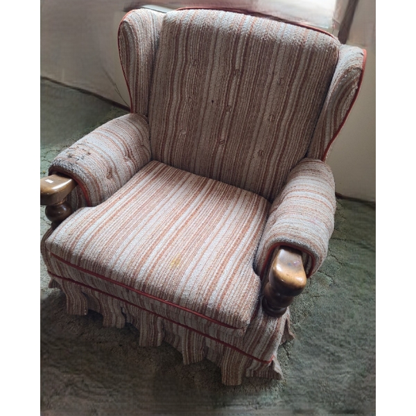 Chair w/ Striped Upholstery 34 W, 31 D, 32 T