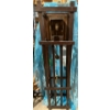 Image 3 : Antique Hardwood Tall Case Clock (frame, pendulum, weight chains, needs love) 68H