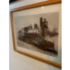 Image 2 : Grain Elevator Art 23x15 w/ Train Sketch 