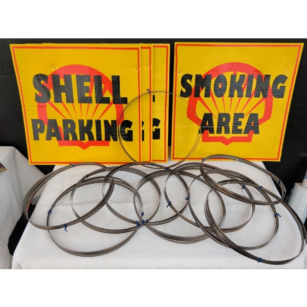 NEW Metal Bandsaw Blades w/ Vintage Signage - SHELL Gas Station 21x21
