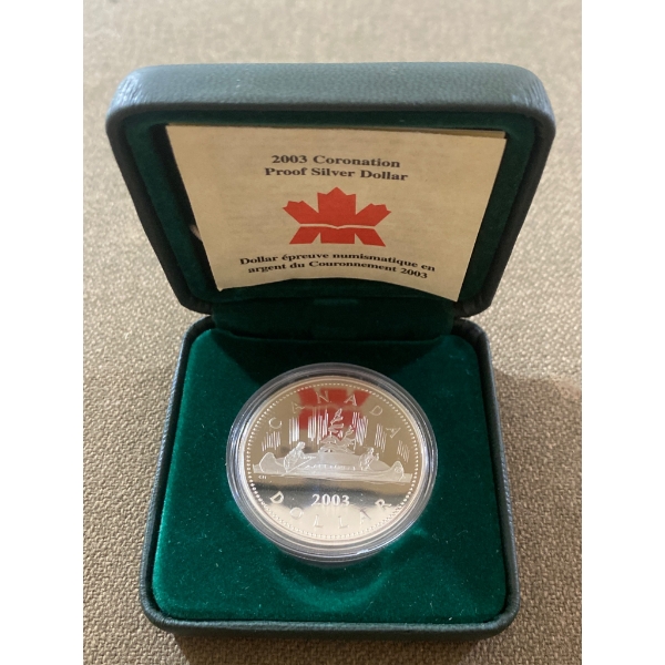 2003 Coronation Proof Silver Dollar by Royal Canadian Mint