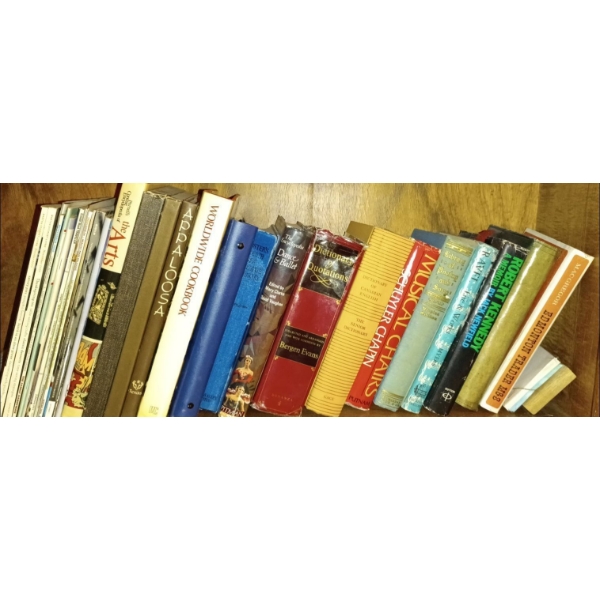 Bundle Of Collectible Vintage Books: Appaloosa, Purnell's  The Arts , Worldwide Cookbook, Encycloped