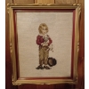 Image 3 : Three Handmade Needlepoint Embroidered Wall Hanging Framed Art