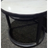 Image 3 : Trio of Nesting Tables: 28" X 20 T, 21.5" X 16 T, 16" X 13 T- Metal w/ Laminate Tops