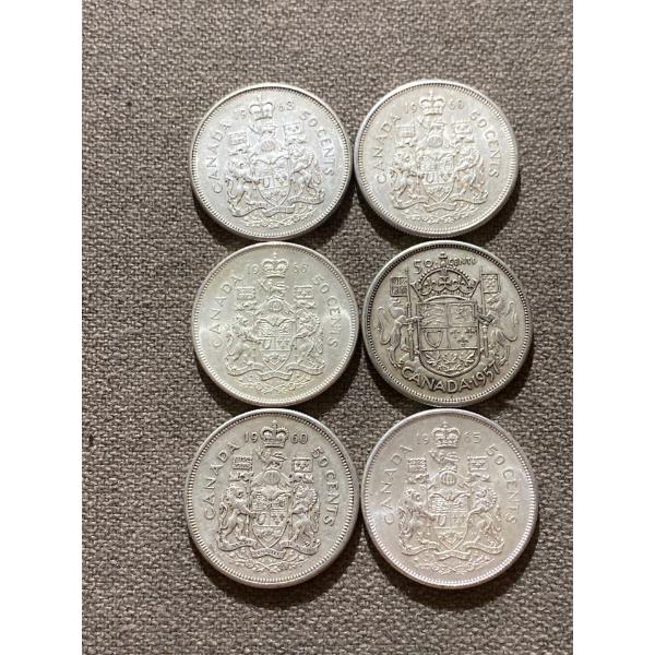 Canadian 50-cent Pieces 11.66 g Silver (.800)