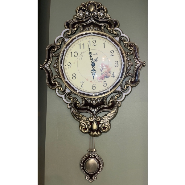 Bresh Chrome & Crystals Quartz Clock 14x25