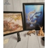 Image 10 :  Collection Of Framed Animal Art Prints And Several Small Animal Figurines , Wild Life Decorative