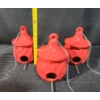 Image 2 : Unique Ceramic Hanging Bird Houses in Candy Apple Red