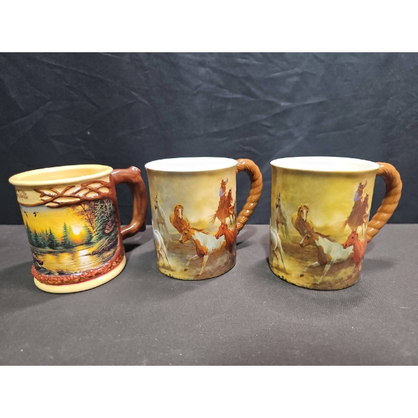 3 Wild Wings Ceramic Mugs by Terry Redlin and Chris Cummings