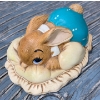 Image 3 : Pendelfin Turquoise Sleeping Rabbits: 'Snuggles Awake', 'Peeps', 'Sunny', 'Dodger', 'Twins'