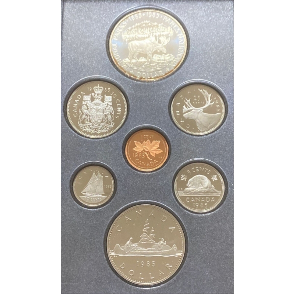 1985 Canadian Specimen Set With 50% Silver Dollar 23.33 Grams