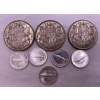 Image 1 : 1943 (2) & 1944 Canadian Half Dollars (80% Ag) 11.6g Each & 5 Dimes 1967 2.30g Each (80% Ag)