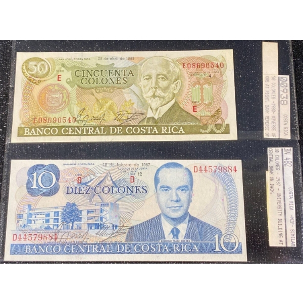 Collection of Costa Rican Paper Money
