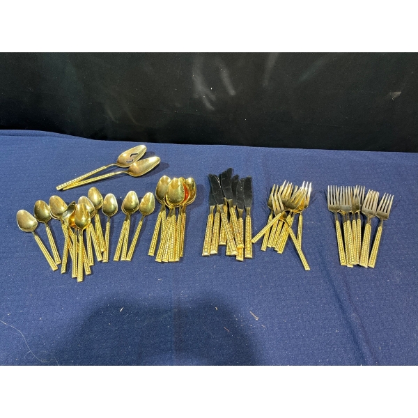 Gold Tone Flatware Set