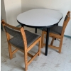 Image 1 : Vintage Table w/ 4 Chairs - Table is 47W, 36D, 30T