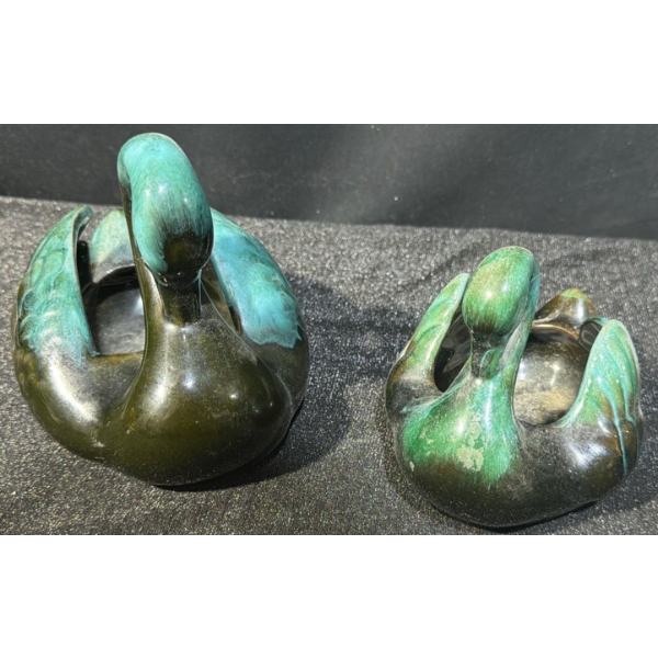 Blue Mountain Pottery Swan Statues