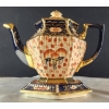 Image 3 : Antique Linguard Webster Imari-Style Teapot with Plate Stand