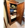 Image 3 :  Early 1900s oak antique wardrobe with full length original mirror & Mirror Contents not included 