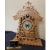 Image 1 : Europa 7 Jewel Mechanical Desk Clock w/ German Style Wood Clock Quartz