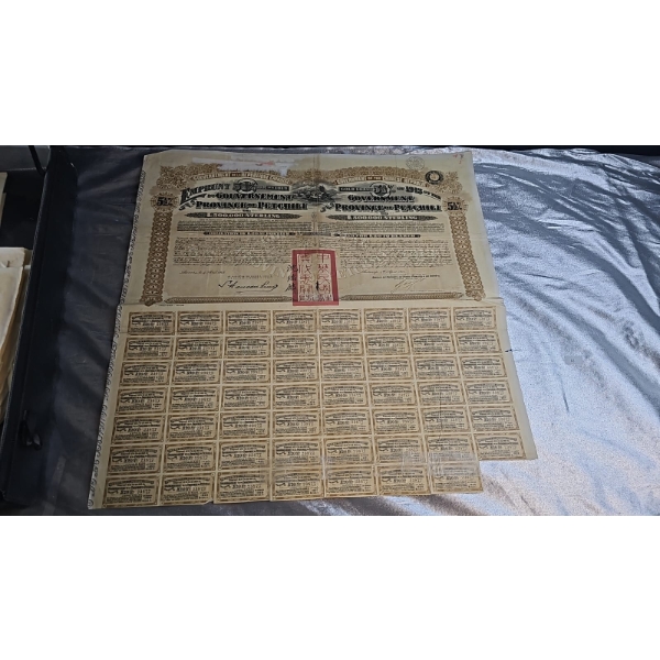 1913 Government Of The Chinese Republic 5.5% Gold Loan Bond For The Province Of Petchili.