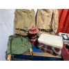 Image 1 : Three original Alberta forestry backpacks, Coleman lantern, and a plaid vintage metal lunch kit